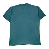 Oneita Single Stitch T-Shirt - Large Blue Cotton