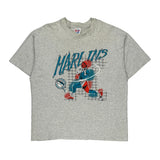 Single Stitch Hanes Graphic T-Shirt - 2XL Grey Cotton