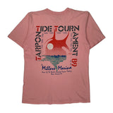 Oneita Single Stitch T-Shirt - Large Pink Cotton