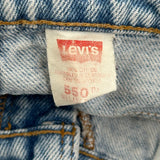 550 Orange Tab Levis Denim Shorts - 32W 10L Light Wash Cotton