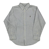 Age 7 Ralph Lauren Striped Shirt - Small Blue Cotton