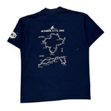 Fruit Of The Loom Single Stitch T-Shirt - Large Navy Cotton Blend