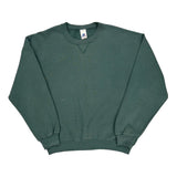90s Blank Russell Athletic Sweatshirt - Large Green Cotton