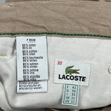 Lacoste Trousers - 33W 31L Beige Cotton Blend