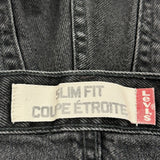 Levis Slim Fit Jeans - 30W 32L Black Cotton