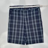 Dickies Checked Shorts - 38W 11L Gray Cotton Blend