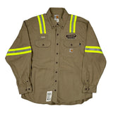 Prescott Tank Lines Carhartt Shirt - XL Khaki Cotton Blend