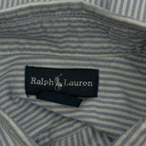 Age 10-12 Ralph Lauren Striped Shirt - Medium Blue Cotton