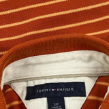 Tommy Hilfiger Striped Polo Shirt - Small Red Cotton
