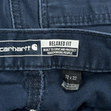 Carhartt Double Knee Carpenter Trousers - 32W 32L Navy Cotton