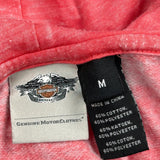 Harley Davidson Studded Hoodie - Medium Red Cotton Blend
