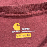 Carhartt Long Sleeve T-Shirt - Medium Red Cotton