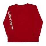 Age 8-10 Carhartt Long Sleeve T-Shirt - Small Red Cotton