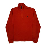Polo By Ralph Lauren 1/4 Zip - Medium Orange Cotton