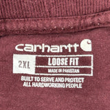 Carhartt T-Shirt - 2XL Burgundy Cotton