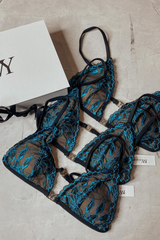 Mia in Electric Blue Lace Top