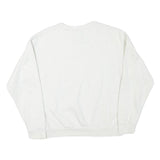 PUMA Mens White Cotton Blend Sweatshirt S Crew Neck Logo Print Casual