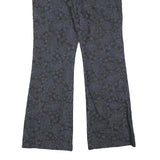 HAPPY MODE Womens Black Paisley Polyester Blend Regular Fit Flared Trousers W32