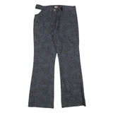 HAPPY MODE Womens Black Paisley Polyester Blend Regular Fit Flared Trousers W32