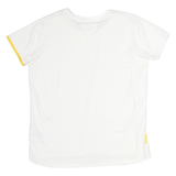 NIKE Womens White & Yellow Livestrong Graphic T-Shirt L Short Sleeve Crew Neck