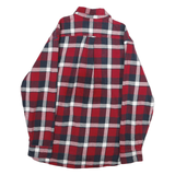 JACHS Mens Red & Navy Check Shirt L Long Sleeve Cotton Casual Button Up