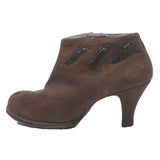 BALLY Womens Brown Ankle Boots Synthetic UK 4.5 Elegant Low Heel Stylish