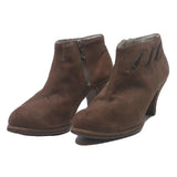 BALLY Womens Brown Ankle Boots Synthetic UK 4.5 Elegant Low Heel Stylish