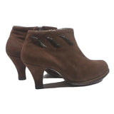 BALLY Womens Brown Ankle Boots Synthetic UK 4.5 Elegant Low Heel Stylish