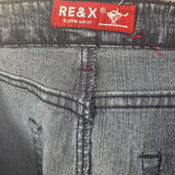 Re&X Embroidered Denim Skirt - 32W UK 12 Blue Cotton
