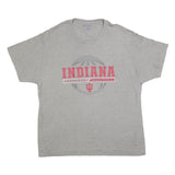 CHAMPION Mens Grey Indiana Hoosiers Basketball Graphic T-Shirt 2XL Short Sleeve