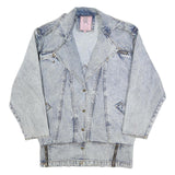 COA Womens Blue Cotton Denim Jacket M Button Closure Casual Vintage Style