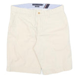 TOMMY HILFIGER Mens Shorts Cream Casual Classic Fit L W31 Cotton Blend