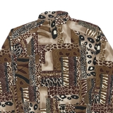 TEDDI Womens Brown Animal Print Zip Jacket L Polyester Blend Casual Outerwear