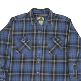 FIELD & STREAM Mens Blue Check Shirt 2XL Cotton Blend Long Sleeve Casual