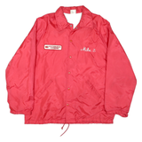 BIRDIE Mens Red Button Polyester Jacket M Coach Style Embroidered Flags Design