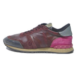 VALENTINO Mens Burgundy & Pink Low Top Trainers Synthetic UK 7 Stylish