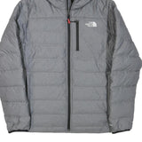 THE NORTH FACE Mens Grey Hoodie Jacket M Polyester Blend Quilted Outdoor Warm
