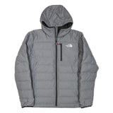 THE NORTH FACE Mens Grey Hoodie Jacket M Polyester Blend Quilted Outdoor Warm