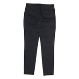 CLUB MONACO Womens Cotton Blend Black Regular Fit Straight Leg Trousers W30 L29