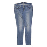 LEVI'S Womens Slim Blue Denim Slim 711 Jeans Cotton Blend W35 L34 Distressed