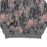IMPROMPTU Womens Grey & Pink Patterned Jumper Crew Neck Basic Knit M Casual
