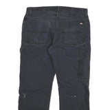 DICKIES Mens Cotton Blend Black Regular Straight Trousers W34 L27 Workwear Zip