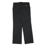 DICKIES Womens Black Regular Fit Straight Leg Cotton Blend Trousers W30 L29