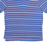 TOMMY HILFIGER Mens Blue & Pink Striped Short Sleeve Polo Shirt XL Classic Fit