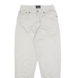 TRUSSARDI Womens Cotton White Slim Tapered Trousers W27 L30 Stylish Casual