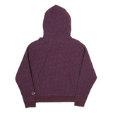 CHAMPION REVERSE WEAVE Mens Maroon & Pink Hoodie L Cotton Pullover Patterned