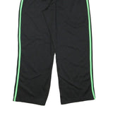 ADIDAS Mens Joggers Black & Green Slim Tapered S W24 L27 Athletic Track Pants