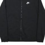 NIKE Mens Black Jacket M Cotton Blend Plain Zip Casual Sportswear