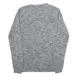 SELECTED HOMME Mens Grey Patterned Cotton Blend Jumper Crew Neck M Casual