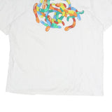 CHAMPION Mens White Graphic T-Shirt L Short Sleeve Crew Neck Cotton Casual